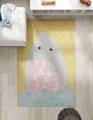 Yellow 4' 1 x 6' 1 Whimsy Kids Rectangle Rug