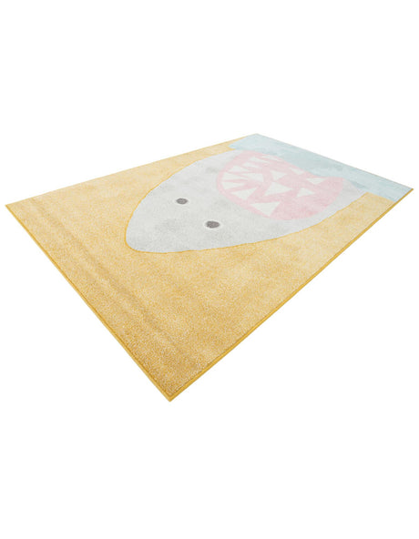 Yellow 5' 3 x 8' Whimsy Kids Rectangle Area Rug for Baby Nursery, Toddler Playroom,  Bedrooms Playful Fun Design Easy Clean Carpet for Sale at Rug Engine