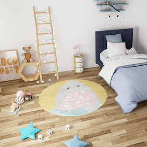 Yellow 5' 1 x 5' 1 Whimsy Kids Round Rug