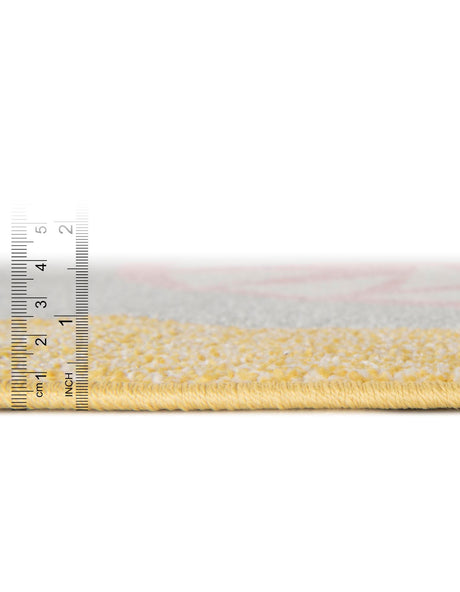 Yellow 3' 3 x 3' 3 Whimsy Kids Round Area Rug for Baby Nursery, Toddler Playroom,  Bedrooms Playful Fun Design Easy Clean Carpet for Sale at Rug Engine