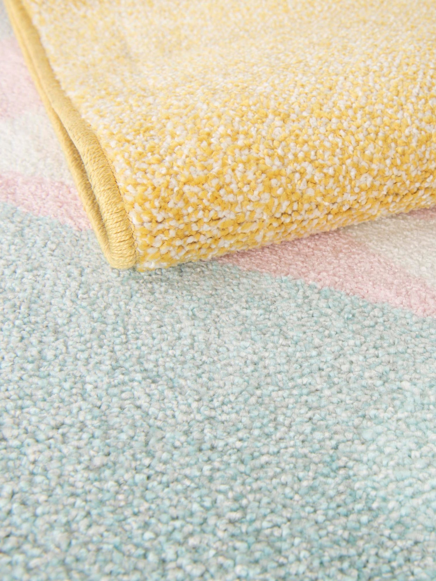 Yellow 3' 3 x 3' 3 Whimsy Kids Round Area Rug for Baby Nursery, Toddler Playroom, Bedrooms