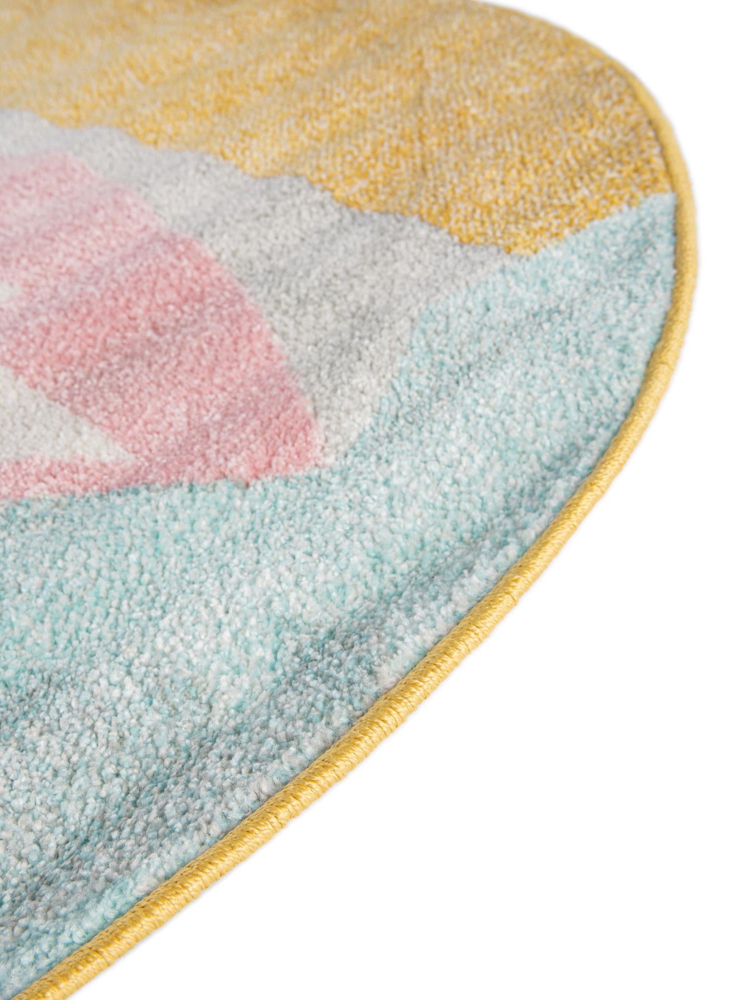 Yellow 3' 3 x 3' 3 Whimsy Kids Round Area Rug for Baby Nursery, Toddler Playroom, Bedrooms