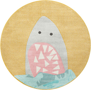 Yellow 6' 1 x 6' 1 Whimsy Kids Round Rug