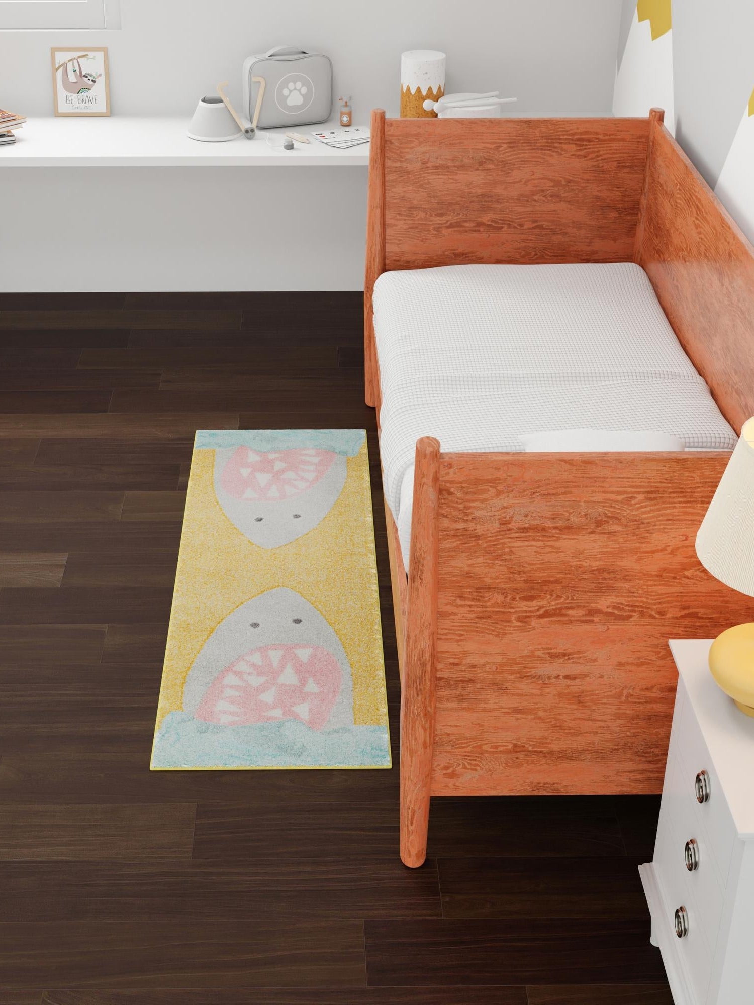 Yellow 2' 2 x 5' 1 Whimsy Kids Runner Area Rug for Baby Nursery, Toddler Playroom,  Bedrooms Playful Fun Design Easy Clean Carpet for Sale at Rug Engine