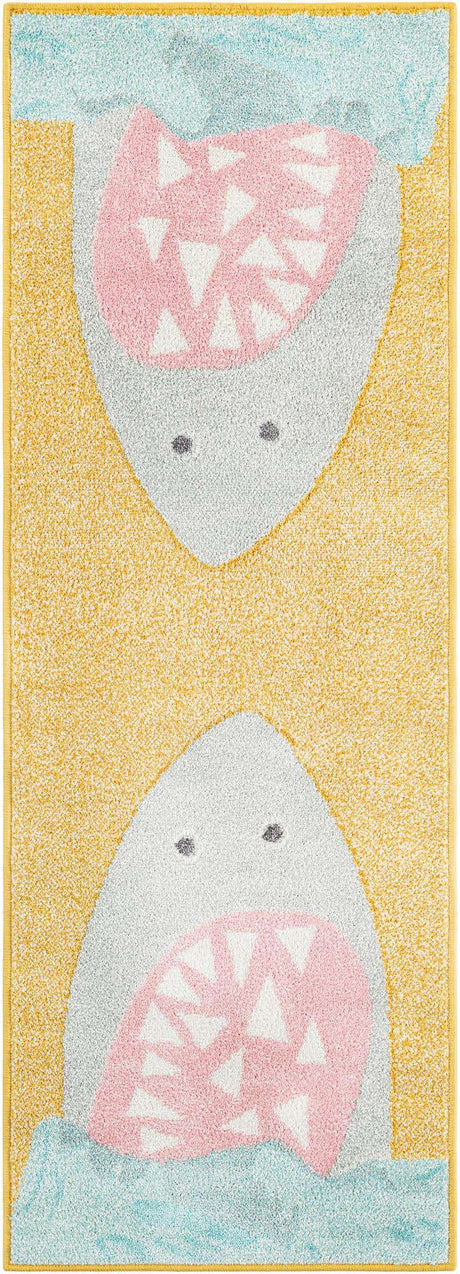 Yellow 2' 2 x 6' 1 Whimsy Kids Runner Rug
