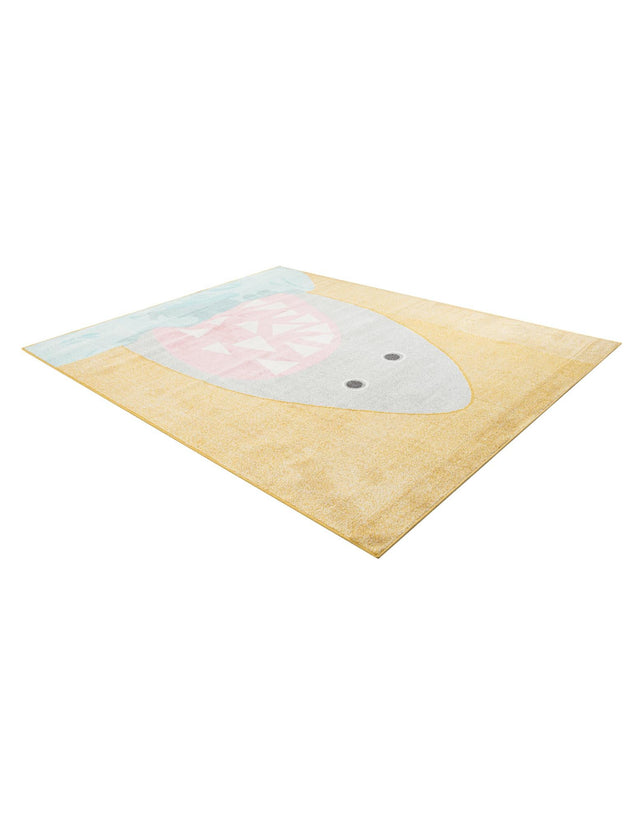 Yellow 8' x 10' Whimsy Kids Rectangle Rug