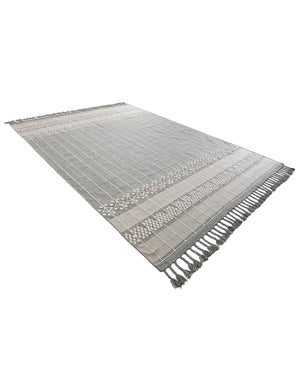 Cool Gray 10' x 14' 1 Eco Bohemian Indoor Outdoor Rectangle Area Rug Weather Resistant for Patio, Deck, Terrace, Balcony, Porch 100% Recycled PET Polyester Carpet Mat for Sale at Rug Engine