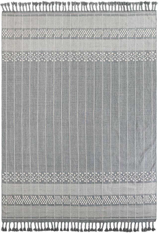 Cool Gray 10' x 14' 1 Eco Bohemian Indoor Outdoor Rectangle Area Rug Weather Resistant for Patio, Deck, Terrace, Balcony, Porch 100% Recycled PET Polyester Carpet Mat for Sale at Rug Engine