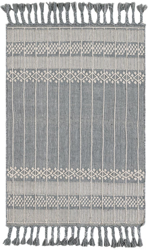 Cool Gray 4' 1 x 6' 1 Eco Bohemian Indoor Outdoor Rectangle Area Rug Weather Resistant for Patio, Deck, Terrace, Balcony, Porch 100% Recycled PET Polyester Carpet Mat for Sale at Rug Engine