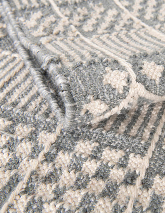 Cool Gray 9' x 12' Eco Bohemian Indoor Outdoor Rectangle Area Rug Weather Resistant for Patio, Deck, Terrace, Balcony, Porch 100% Recycled PET Polyester Carpet Mat for Sale at Rug Engine