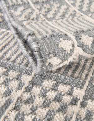 Cool Gray 4' 1 x 6' 1 Eco Bohemian Indoor Outdoor Rectangle Area Rug Weather Resistant for Patio, Deck, Terrace, Balcony, Porch 100% Recycled PET Polyester Carpet Mat for Sale at Rug Engine