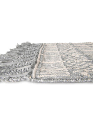 Cool Gray 7' 10 x 10' Eco Bohemian Indoor Outdoor Rectangle Area Rug Weather Resistant for Patio, Deck, Terrace, Balcony, Porch 100% Recycled PET Polyester Carpet Mat for Sale at Rug Engine