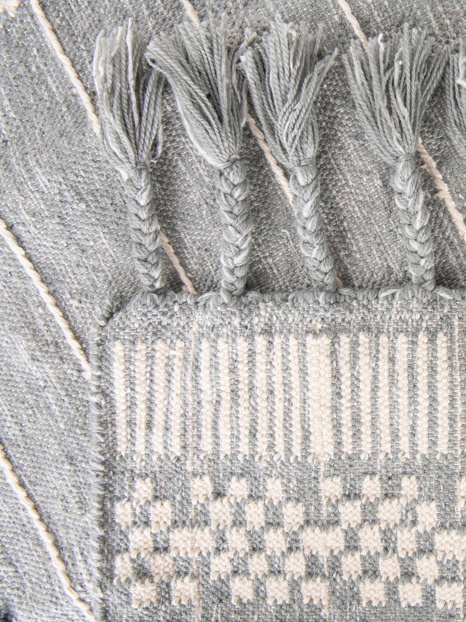 Cool Gray 7' 10 x 10' Eco Bohemian Indoor Outdoor Rectangle Area Rug Weather Resistant for Patio, Deck, Terrace, Balcony, Porch 100% Recycled PET Polyester Carpet Mat for Sale at Rug Engine