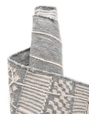 Cool Gray 9' x 12' Eco Bohemian Indoor Outdoor Rectangle Area Rug Weather Resistant for Patio, Deck, Terrace, Balcony, Porch 100% Recycled PET Polyester Carpet Mat for Sale at Rug Engine