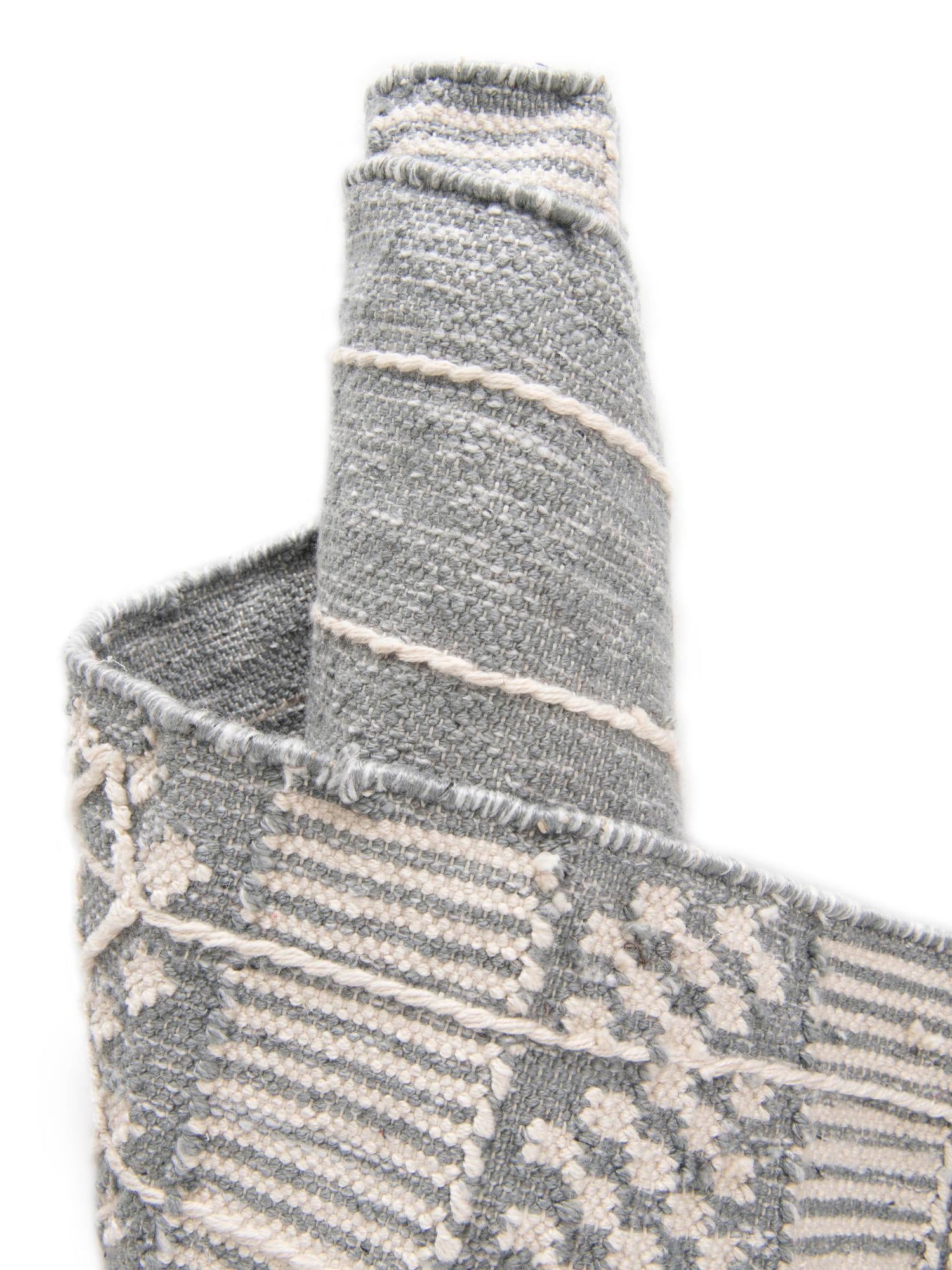 Cool Gray 10' x 14' 1 Eco Bohemian Indoor Outdoor Rectangle Area Rug Weather Resistant for Patio, Deck, Terrace, Balcony, Porch 100% Recycled PET Polyester Carpet Mat for Sale at Rug Engine