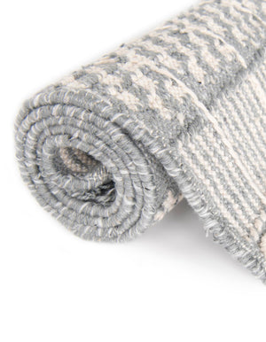 Cool Gray 2' x 3' 1 Eco Bohemian Indoor Outdoor Rectangle Area Rug Weather Resistant for Patio, Deck, Terrace, Balcony, Porch 100% Recycled PET Polyester Carpet Mat for Sale at Rug Engine