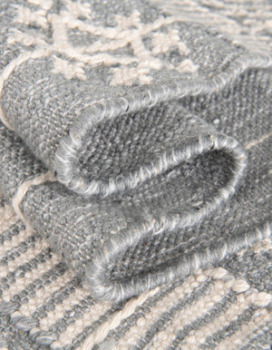 Cool Gray 2' x 3' 1 Eco Bohemian Indoor Outdoor Rectangle Area Rug Weather Resistant for Patio, Deck, Terrace, Balcony, Porch 100% Recycled PET Polyester Carpet Mat for Sale at Rug Engine