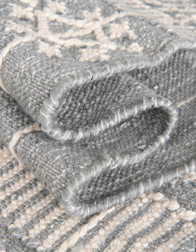 Cool Gray 2' 2 x 8' 2 Eco Bohemian Indoor Outdoor Runner Area Rug Weather Resistant for Patio, Deck, Terrace, Balcony, Porch 100% Recycled PET Polyester Carpet Mat for Sale at Rug Engine