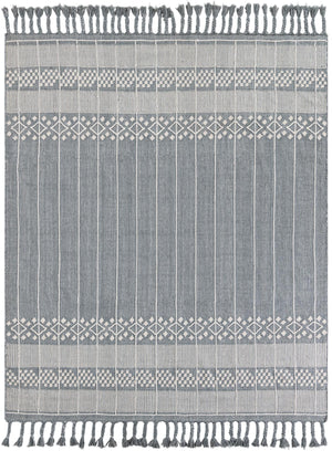 Cool Gray 7' 10 x 10' Eco Bohemian Indoor Outdoor Rectangle Area Rug Weather Resistant for Patio, Deck, Terrace, Balcony, Porch 100% Recycled PET Polyester Carpet Mat for Sale at Rug Engine