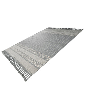 Cool Gray 9' x 12' Eco Bohemian Indoor Outdoor Rectangle Area Rug Weather Resistant for Patio, Deck, Terrace, Balcony, Porch 100% Recycled PET Polyester Carpet Mat for Sale at Rug Engine