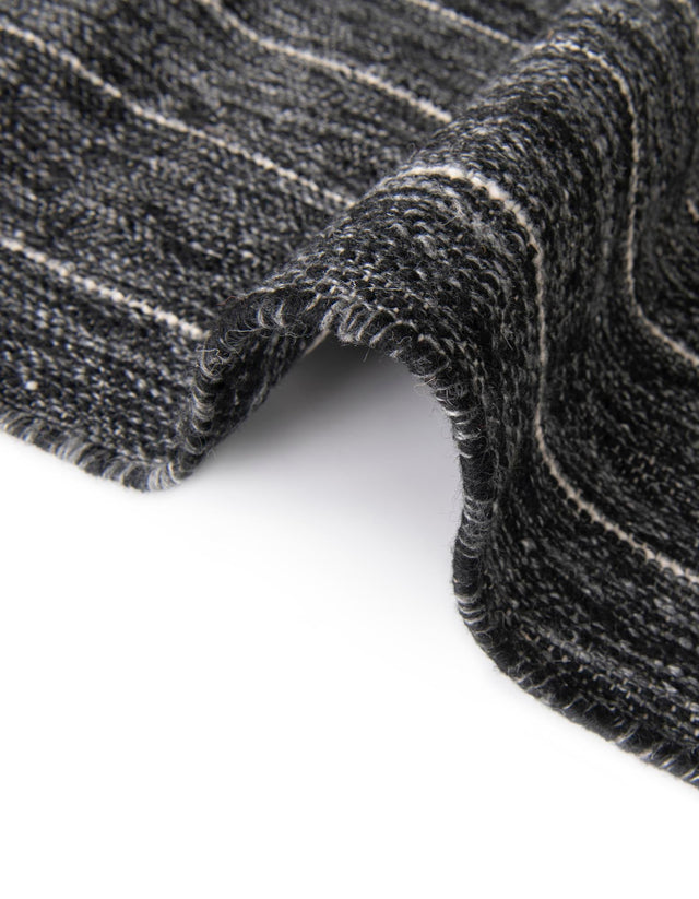 Charcoal Black 4' 1 x 6' 1 Eco Bohemian Indoor Outdoor Rectangle Area Rug Weather Resistant for Patio, Deck, Terrace, Balcony, Porch 100% Recycled PET Polyester Carpet Mat for Sale at Rug Engine