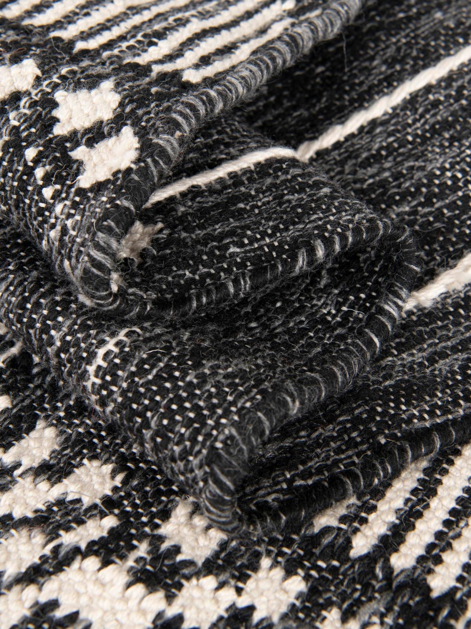 Charcoal Black 2' 2 x 6' 7 Eco Bohemian Indoor Outdoor Runner Area Rug Weather Resistant for Patio, Deck, Terrace, Balcony, Porch 100% Recycled PET Polyester Carpet Mat for Sale at Rug Engine
