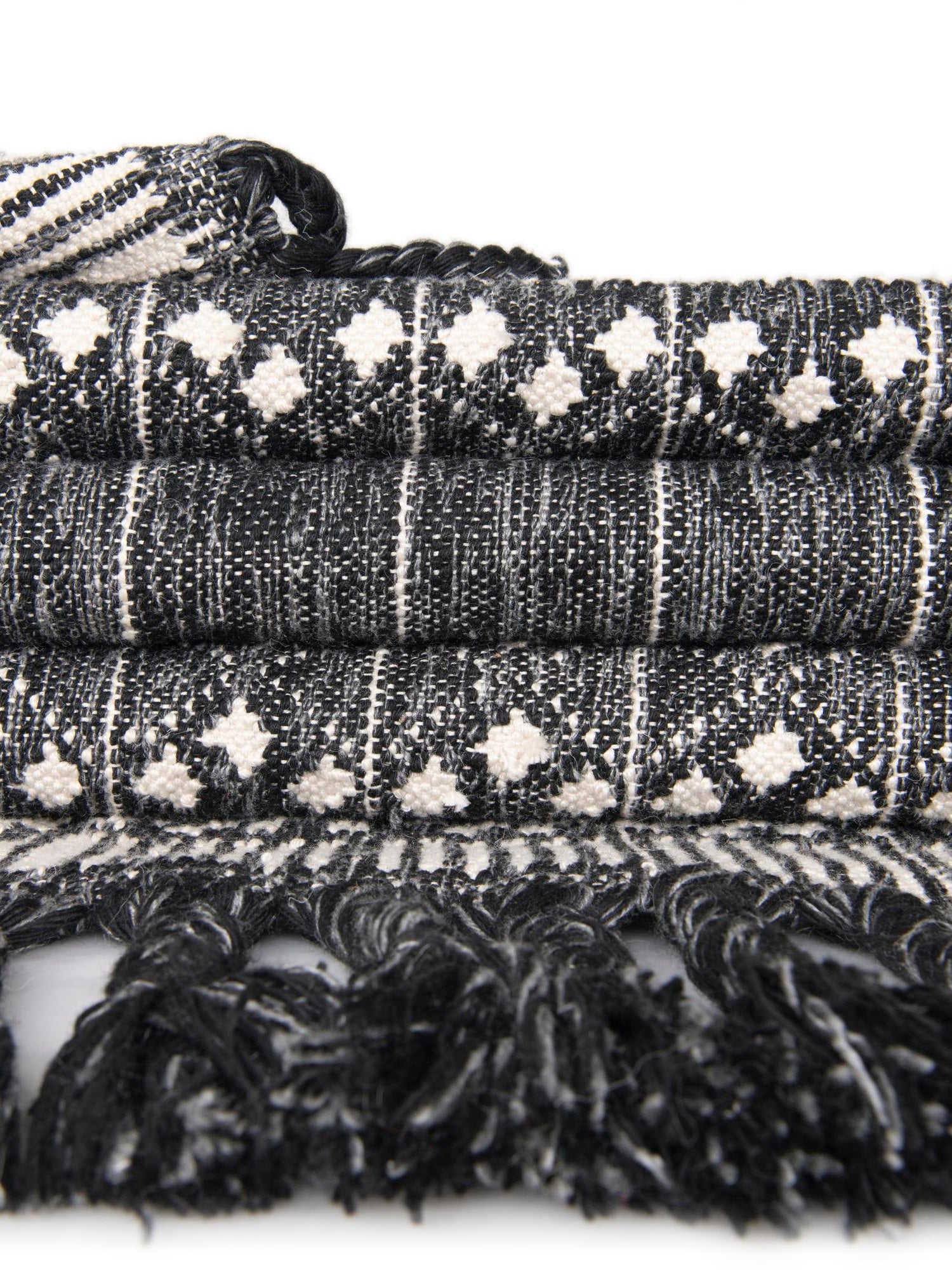 Charcoal Black 2' 2 x 6' 7 Eco Bohemian Indoor Outdoor Runner Area Rug Weather Resistant for Patio, Deck, Terrace, Balcony, Porch 100% Recycled PET Polyester Carpet Mat for Sale at Rug Engine