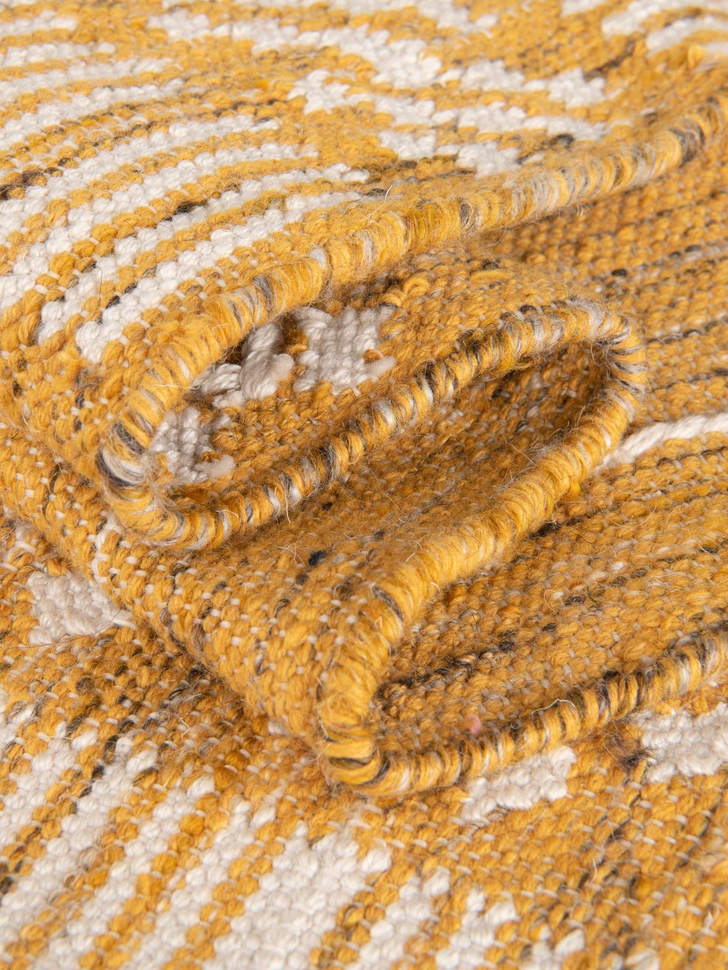 Mustard Yellow 2' x 3' 1 Eco Bohemian Indoor Outdoor Rectangle Area Rug Weather Resistant for Patio, Deck, Terrace, Balcony, Porch 100% Recycled PET Polyester Carpet Mat for Sale at Rug Engine