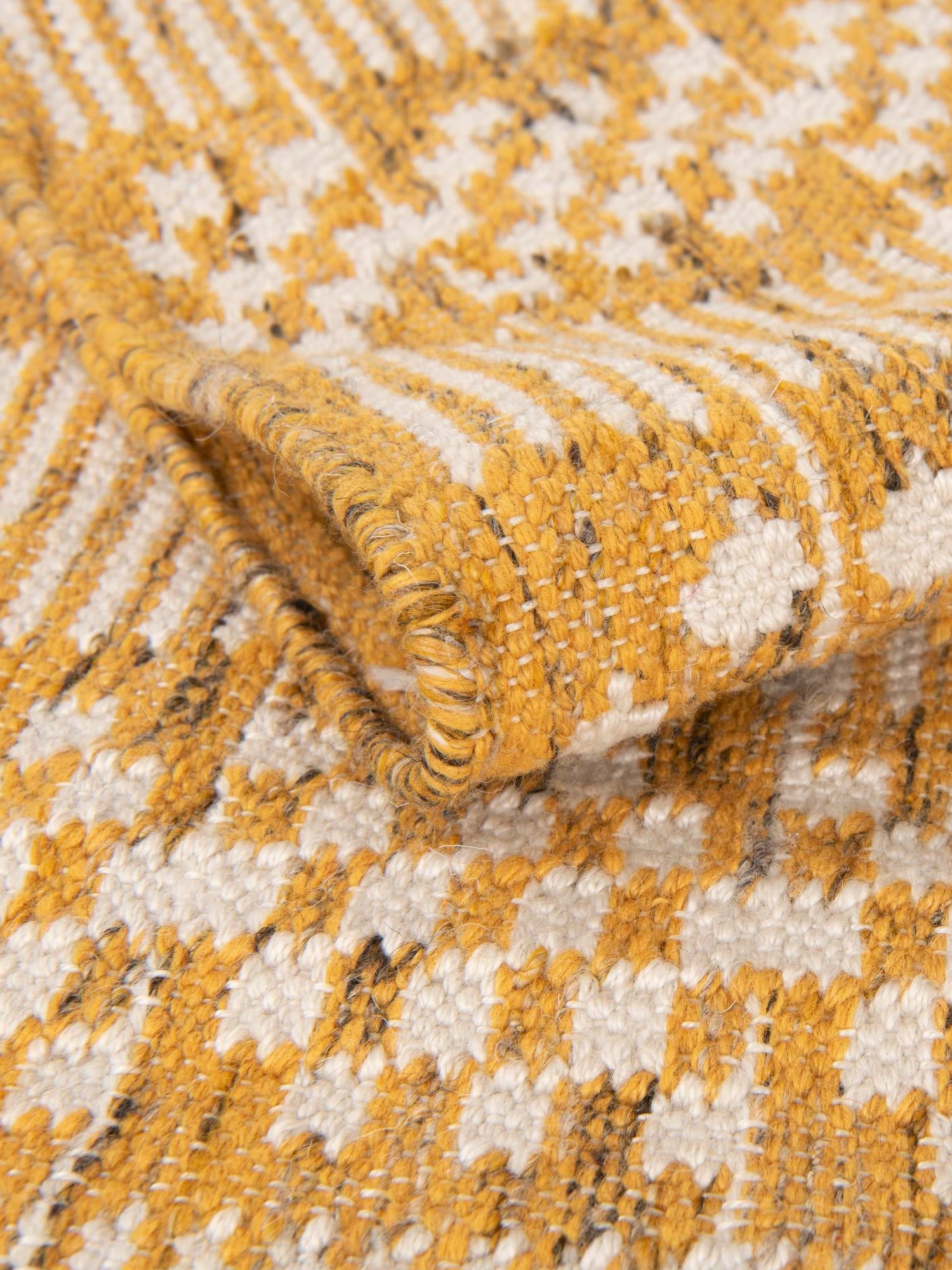 Mustard Yellow 2' 2 x 8' 2 Eco Bohemian Indoor Outdoor Runner Area Rug Weather Resistant for Patio, Deck, Terrace, Balcony, Porch 100% Recycled PET Polyester Carpet Mat for Sale at Rug Engine