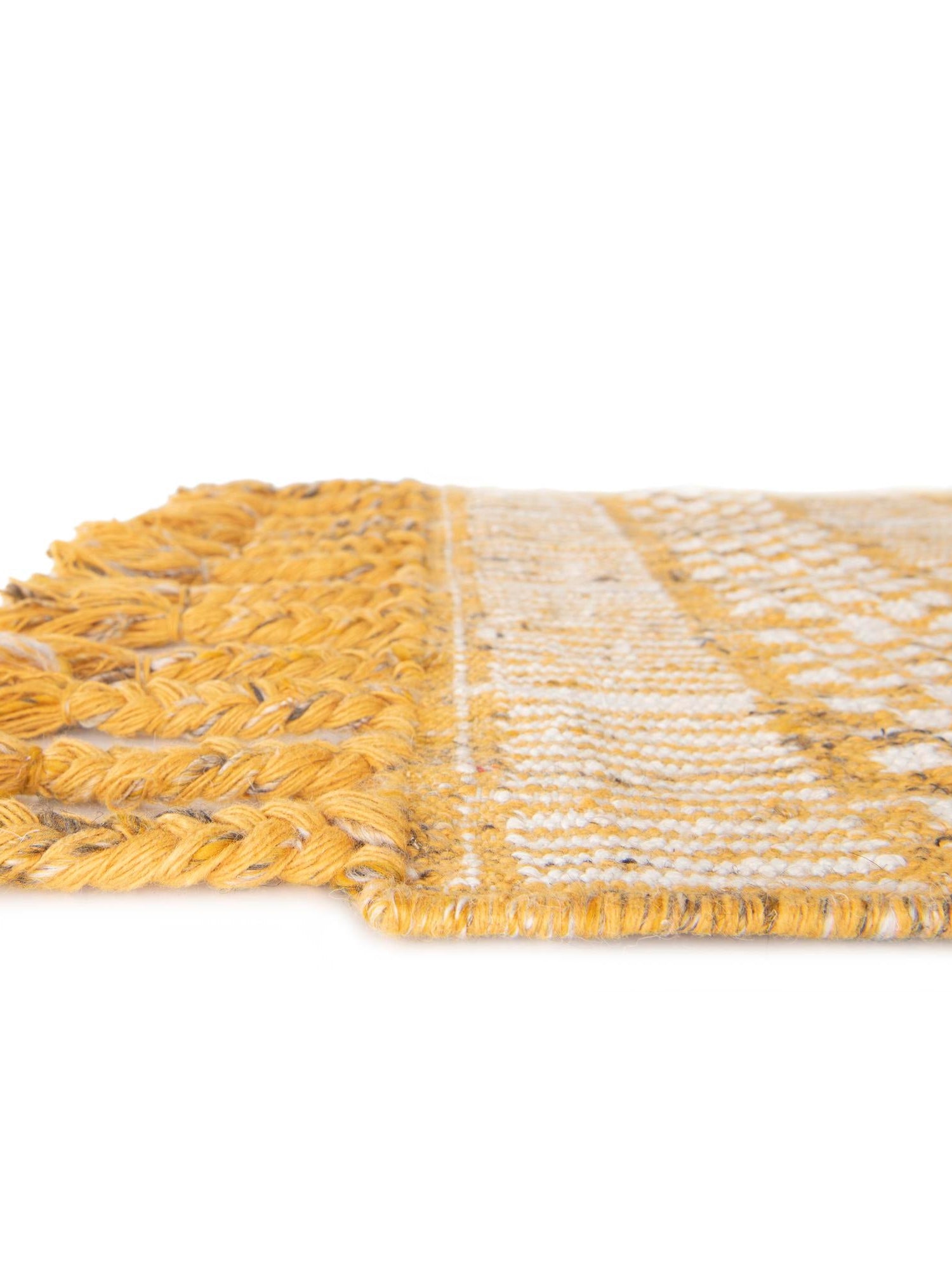 Mustard Yellow 2' 2 x 8' 2 Eco Bohemian Indoor Outdoor Runner Area Rug Weather Resistant for Patio, Deck, Terrace, Balcony, Porch 100% Recycled PET Polyester Carpet Mat for Sale at Rug Engine