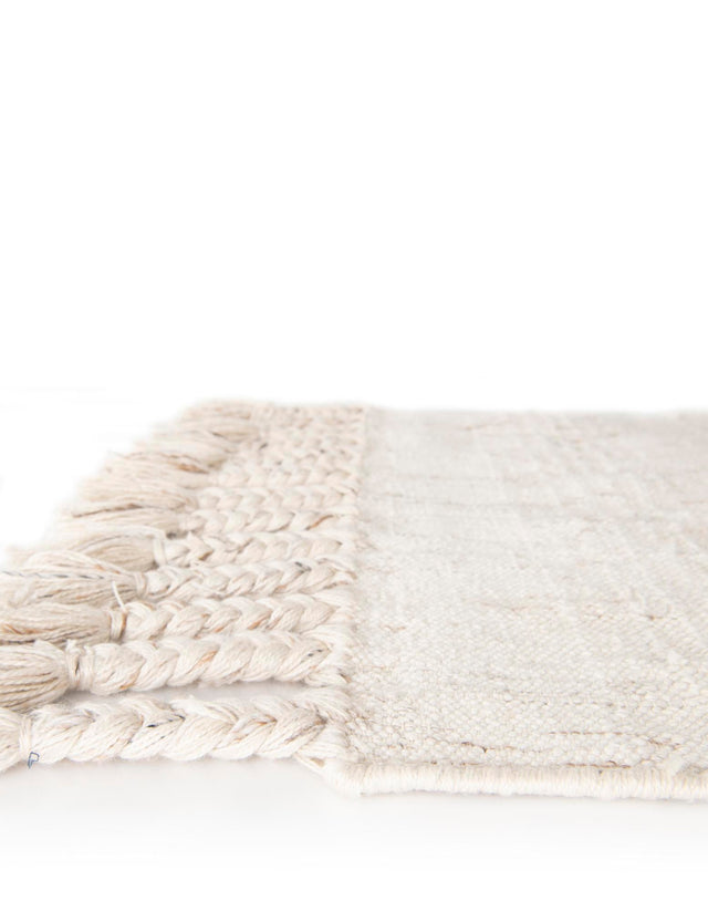Ivory 7' 10 x 10' Eco Bohemian Indoor Outdoor Rectangle Area Rug Weather Resistant for Patio, Deck, Terrace, Balcony, Porch 100% Recycled PET Polyester Carpet Mat for Sale at Rug Engine
