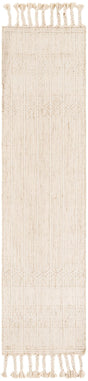 Ivory 2' 2 x 8' 2 Eco Bohemian Indoor Outdoor Runner Area Rug Weather Resistant for Patio, Deck, Terrace, Balcony, Porch 100% Recycled PET Polyester Carpet Mat for Sale at Rug Engine