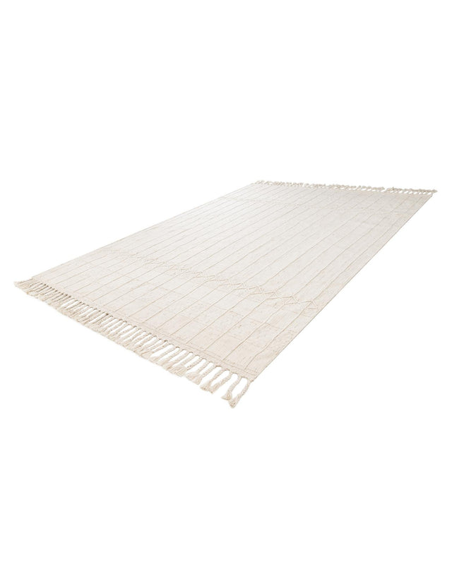 Ivory 9' x 12' Eco Bohemian Indoor Outdoor Rectangle Area Rug Weather Resistant for Patio, Deck, Terrace, Balcony, Porch 100% Recycled PET Polyester Carpet Mat for Sale at Rug Engine