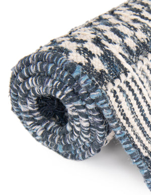 Navy Blue 2' x 3' 1 Eco Bohemian Indoor Outdoor Rectangle Area Rug Weather Resistant for Patio, Deck, Terrace, Balcony, Porch 100% Recycled PET Polyester Carpet Mat for Sale at Rug Engine