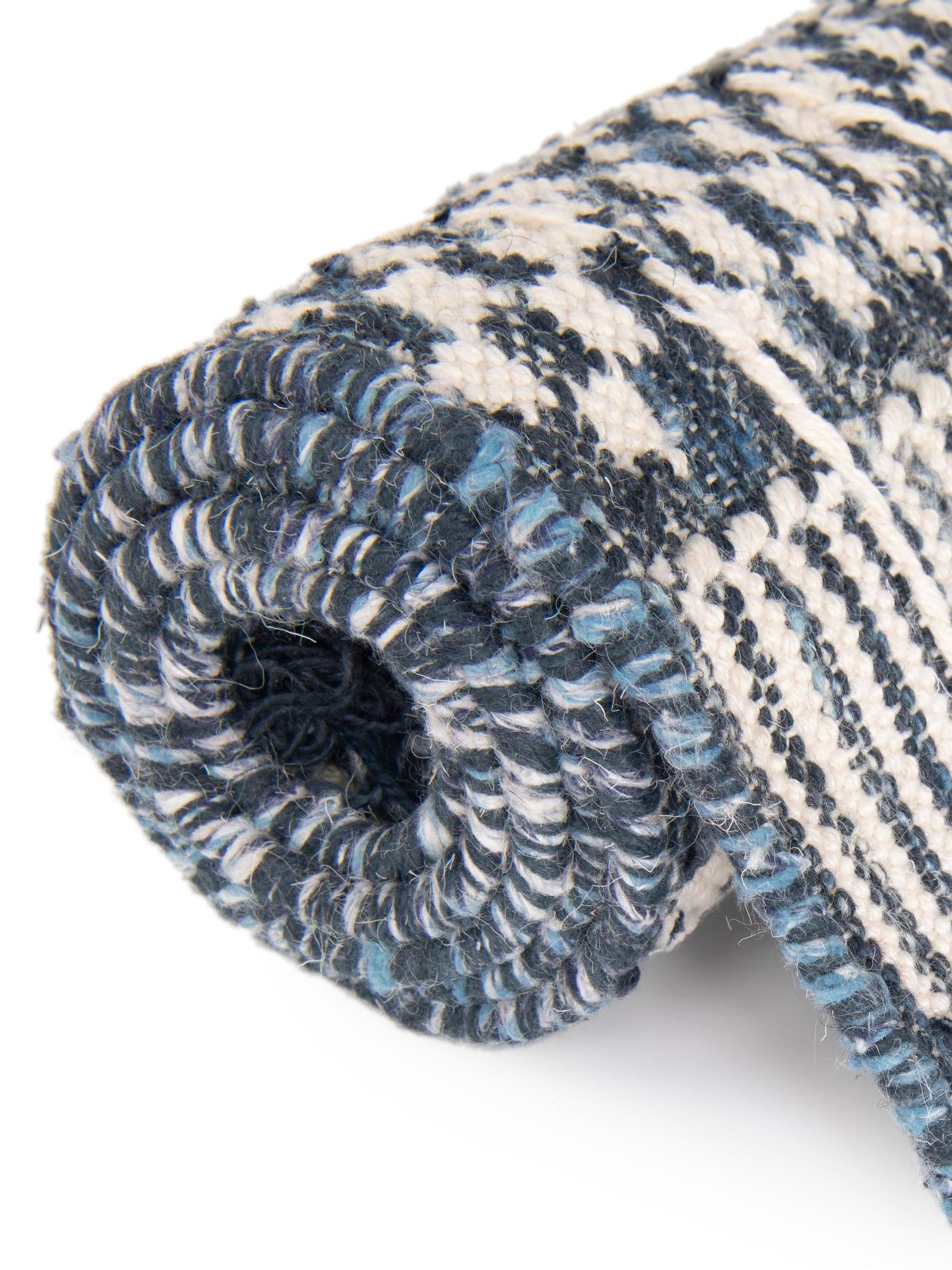 Navy Blue 4' 1 x 6' 1 Eco Bohemian Indoor Outdoor Rectangle Area Rug Weather Resistant for Patio, Deck, Terrace, Balcony, Porch 100% Recycled PET Polyester Carpet Mat for Sale at Rug Engine