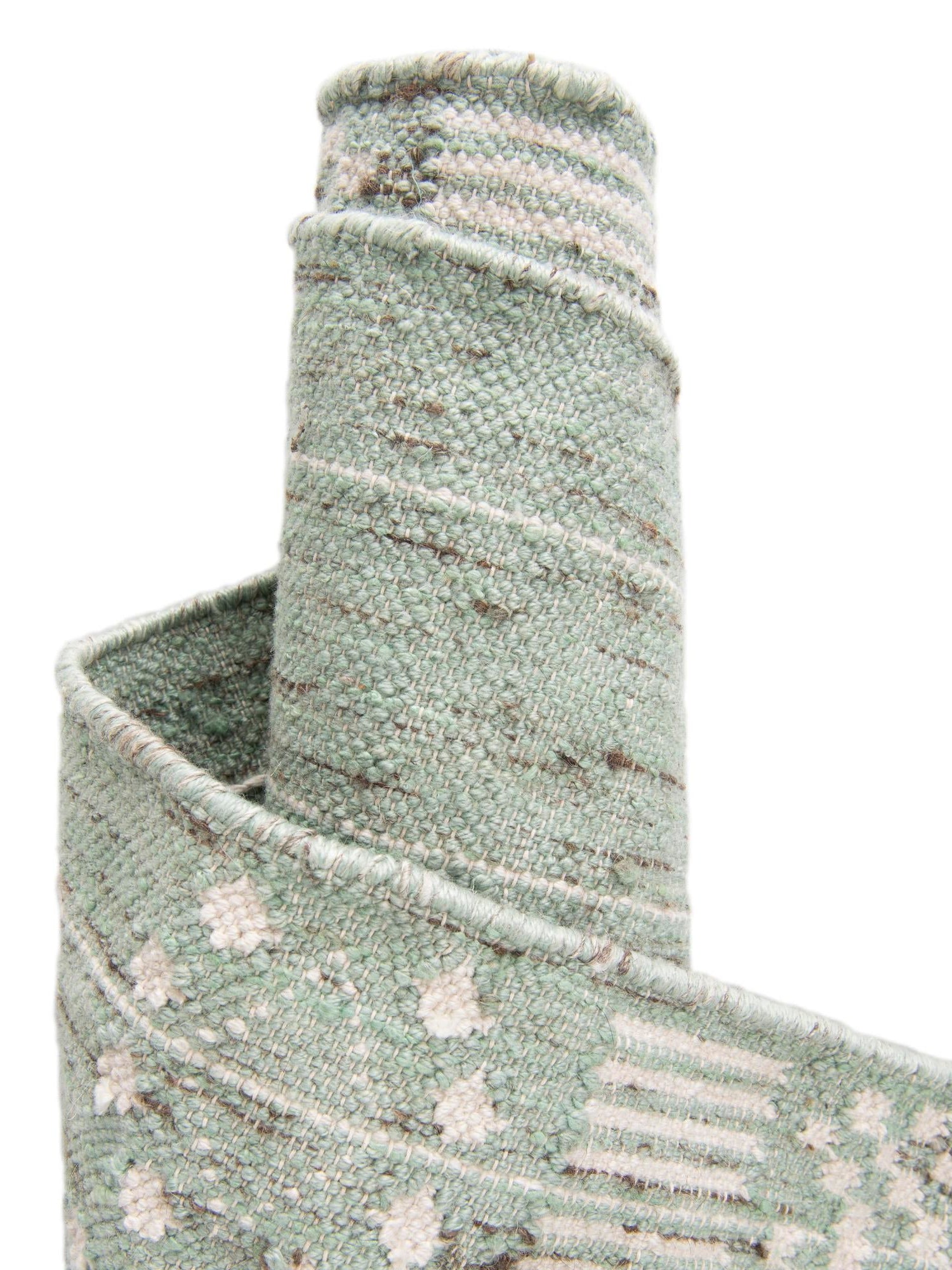 Sea Green 4' 1 x 6' 1 Eco Bohemian Indoor Outdoor Rectangle Area Rug Weather Resistant for Patio, Deck, Terrace, Balcony, Porch 100% Recycled PET Polyester Carpet Mat for Sale at Rug Engine