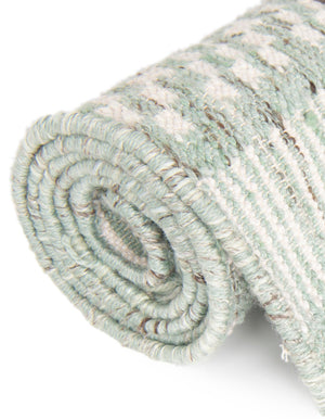 Sea Green 2' x 3' 1 Eco Bohemian Indoor Outdoor Rectangle Area Rug Weather Resistant for Patio, Deck, Terrace, Balcony, Porch 100% Recycled PET Polyester Carpet Mat for Sale at Rug Engine