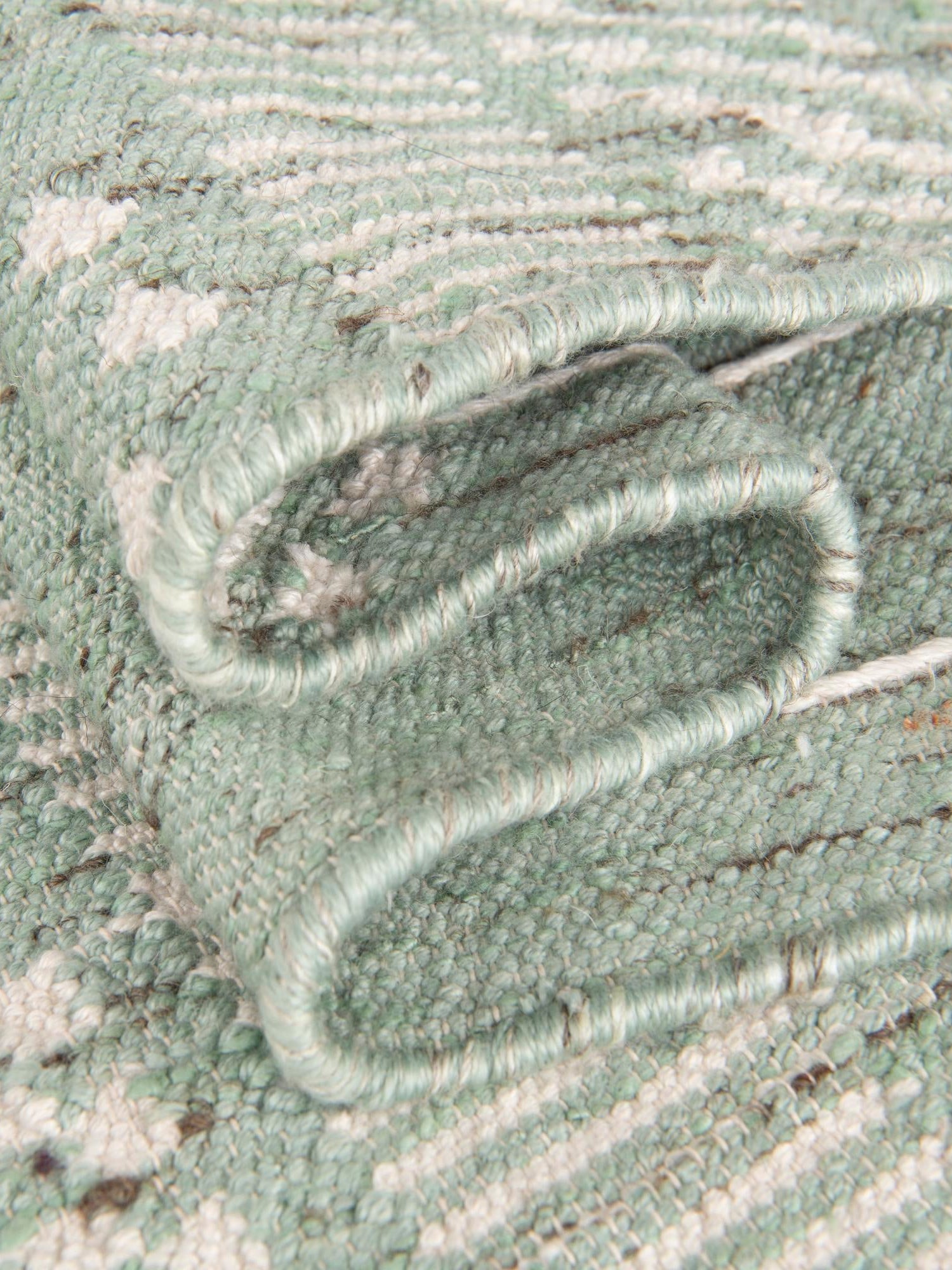 Sea Green 4' 1 x 6' 1 Eco Bohemian Indoor Outdoor Rectangle Area Rug Weather Resistant for Patio, Deck, Terrace, Balcony, Porch 100% Recycled PET Polyester Carpet Mat for Sale at Rug Engine