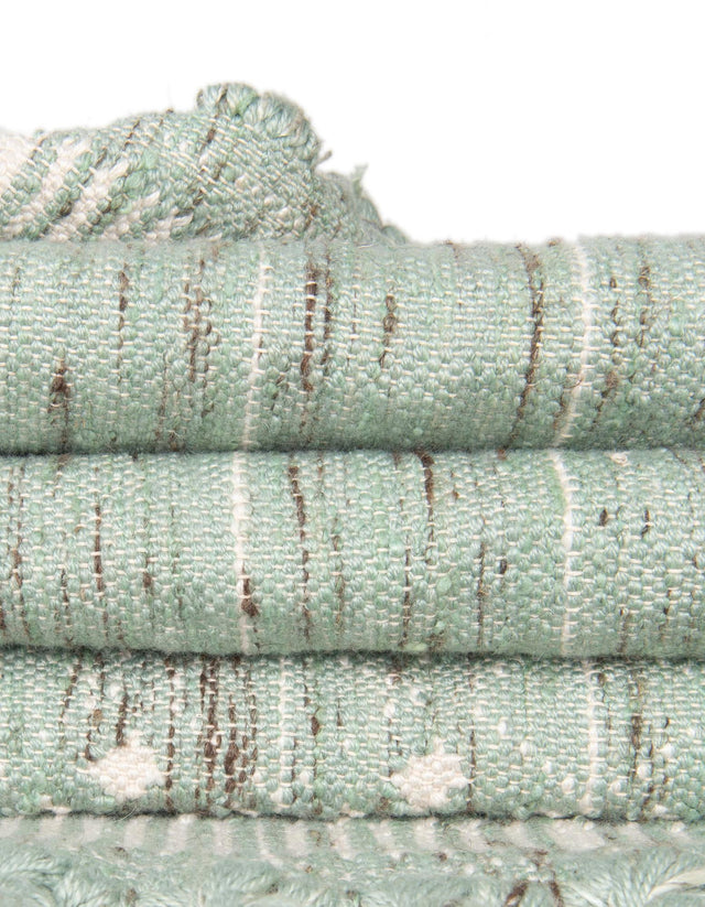 Sea Green 5' 1 x 8' Eco Bohemian Indoor Outdoor Rectangle Area Rug Weather Resistant for Patio, Deck, Terrace, Balcony, Porch 100% Recycled PET Polyester Carpet Mat for Sale at Rug Engine
