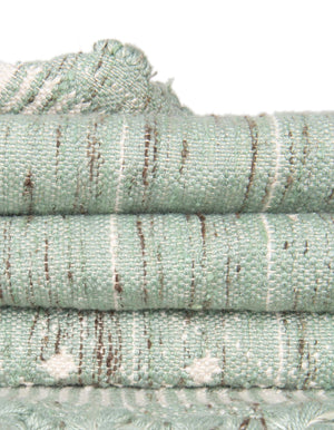Sea Green 4' 1 x 6' 1 Eco Bohemian Indoor Outdoor Rectangle Area Rug Weather Resistant for Patio, Deck, Terrace, Balcony, Porch 100% Recycled PET Polyester Carpet Mat for Sale at Rug Engine