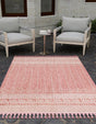 SOFT PINK 9' x 12' Eco Bohemian Indoor Outdoor Rectangle Area Rug Weather Resistant for Patio, Deck, Terrace, Balcony, Porch 100% Recycled PET Polyester Carpet Mat for Sale at Rug Engine