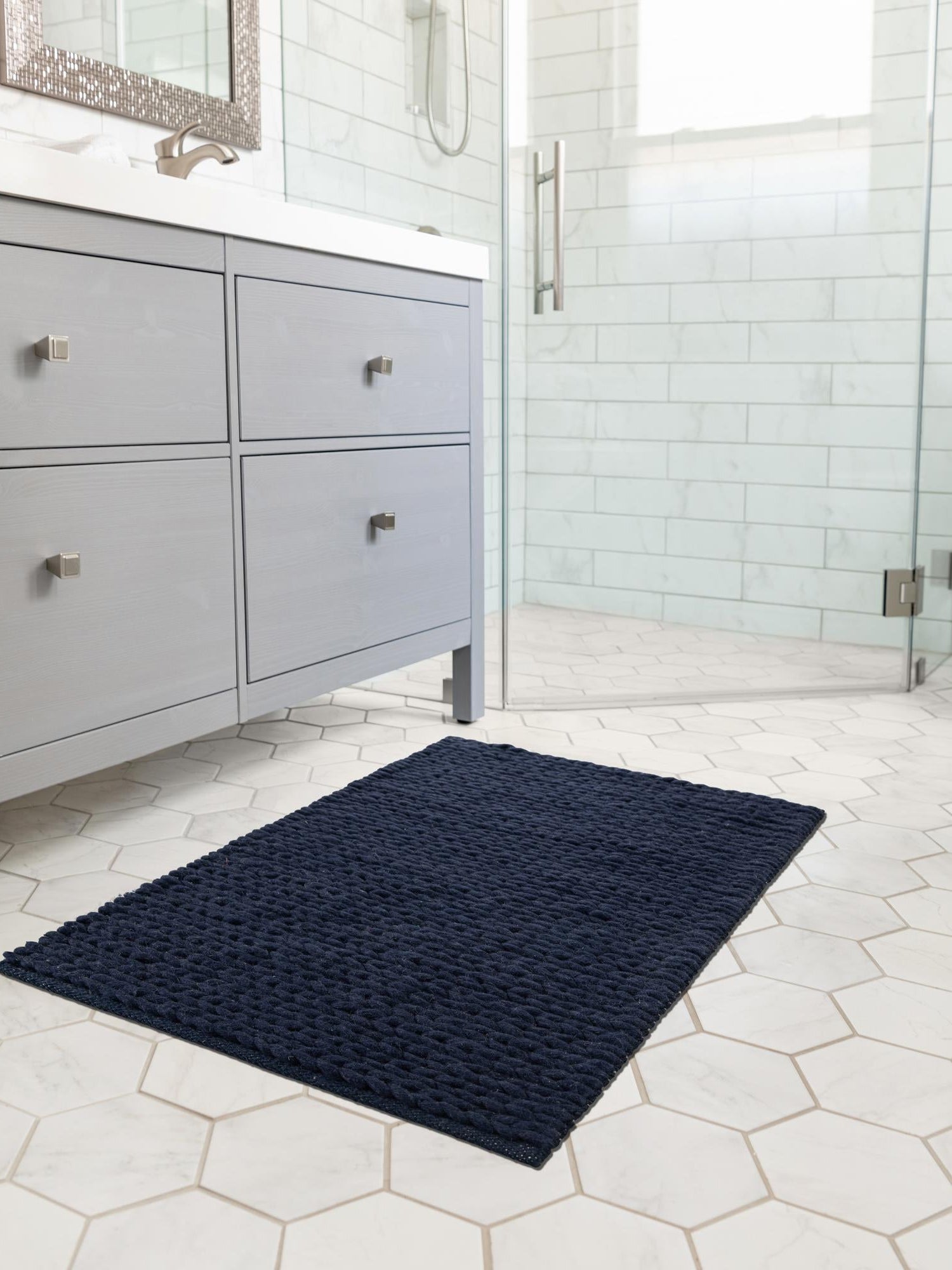 Navy Blue 2' x 3' 1 Lana New Zealand Wool Rectangle Area Rug All Natural Premium Wool Hand Woven Carpet for Luxury Interior Home Design for Sale at Rug Engine