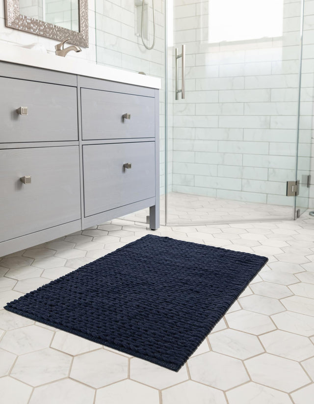 Navy Blue 2' x 3' 1 Lana New Zealand Wool Rectangle Area Rug All Natural Premium Wool Hand Woven Carpet for Luxury Interior Home Design for Sale at Rug Engine