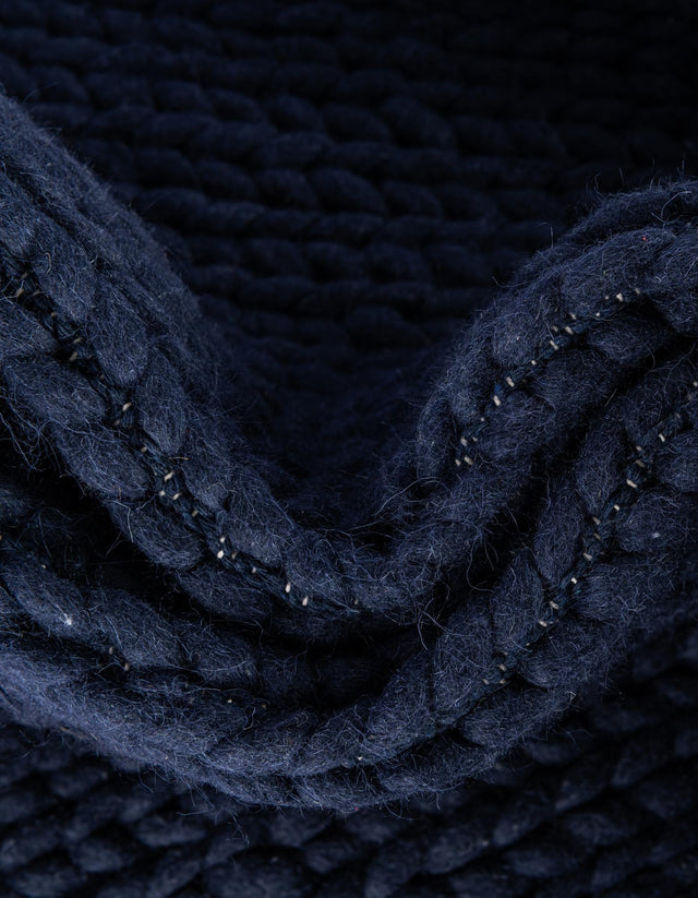 Navy Blue 5' 1 x 8' Lana New Zealand Wool Rectangle Area Rug All Natural Premium Wool Hand Woven Carpet for Luxury Interior Home Design for Sale at Rug Engine