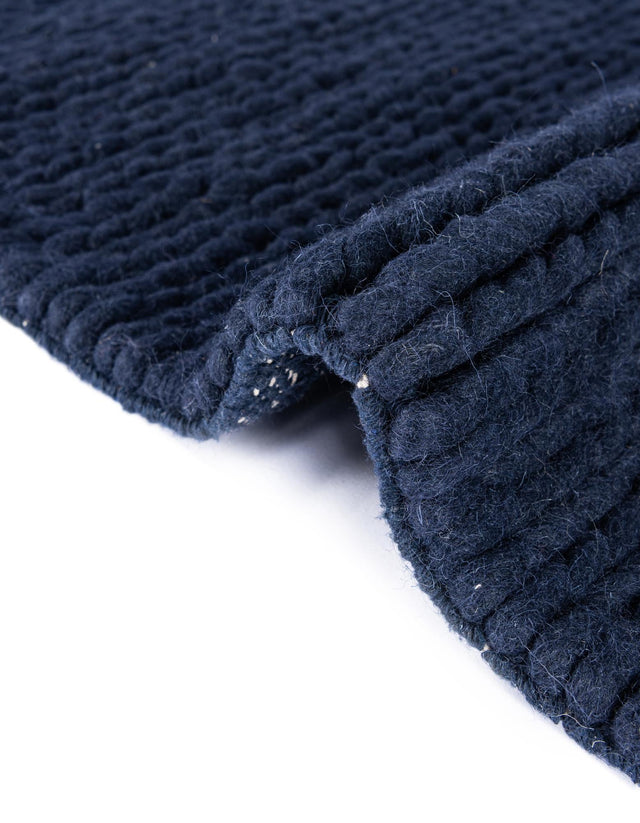 Navy Blue 9' x 12' Lana New Zealand Wool Rectangle Area Rug All Natural Premium Wool Hand Woven Carpet for Luxury Interior Home Design for Sale at Rug Engine
