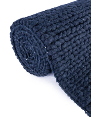Navy Blue 9' x 12' Lana New Zealand Wool Rectangle Area Rug All Natural Premium Wool Hand Woven Carpet for Luxury Interior Home Design for Sale at Rug Engine