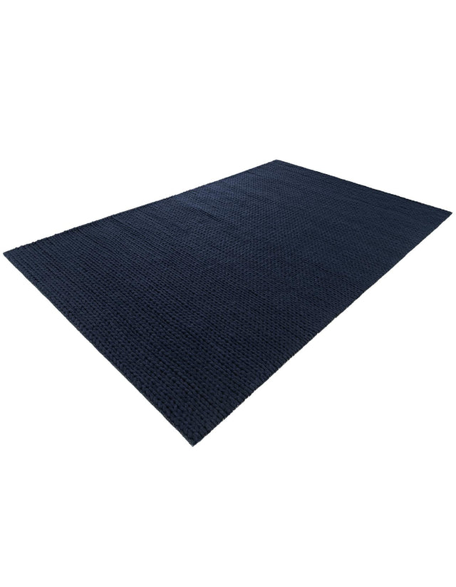 Navy Blue 5' 1 x 8' Lana New Zealand Wool Rectangle Area Rug All Natural Premium Wool Hand Woven Carpet for Luxury Interior Home Design for Sale at Rug Engine