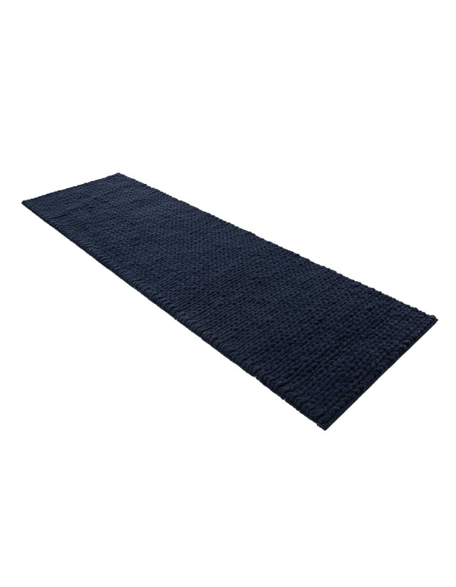 Navy Blue 2' x 6' 7 Lana New Zealand Wool Runner Area Rug All Natural Premium Wool Hand Woven Carpet for Luxury Interior Home Design for Sale at Rug Engine