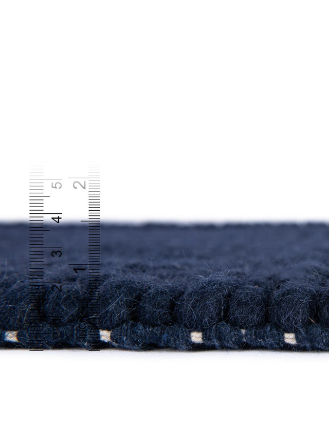 Navy Blue 2' x 6' 7 Lana New Zealand Wool Runner Area Rug All Natural Premium Wool Hand Woven Carpet for Luxury Interior Home Design for Sale at Rug Engine