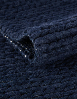 Navy Blue 2' x 6' 7 Lana New Zealand Wool Runner Area Rug All Natural Premium Wool Hand Woven Carpet for Luxury Interior Home Design for Sale at Rug Engine